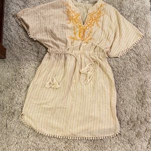 Yellow and White Sundress with Tassels